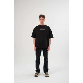 Kadın Baskılı T-Shirt Kısa Kol Bisiklet Yaka Oversize Rahat Kalıp Günlük Tişört   - Siyah