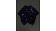 kadın Bisiklet Yaka Baskılı Oversize T-Shirt - Siyah kadın Bisiklet Yaka Baskılı Oversize T-Shirt - Siyah