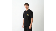 Erkek Kısa Kol Yazlık Tişört Bisiklet Yaka Baskılı Oversize T-Shirt - Siyah Erkek Kısa Kol Yazlık Tişört Bisiklet Yaka Baskılı Oversize T-Shirt - Siyah