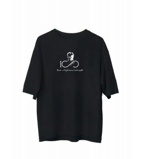 Erkek Baskılı T-Shirt Kısa Kol Bisiklet Yaka Regular Fit Rahat Kalıp Günlük Tişört - Siyah