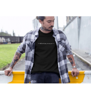Erkek Tişört Yazlık Bisiklet Yaka Baskılı Kısa kol T-Shirt - Siyah