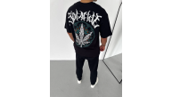 Erkek Baskılı T-Shirt Kısa Kol Bisiklet Yaka Regular Fit Rahat Kalıp Günlük Tişört - Siyah Erkek Baskılı T-Shirt Kısa Kol Bisiklet Yaka Regular Fit Rahat Kalıp Günlük Tişört - Siyah