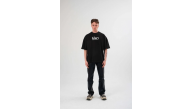 Erkek Kısa Kol Yazlık Tişört Bisiklet Yaka Baskılı Oversize T-Shirt - Siyah Erkek Kısa Kol Yazlık Tişört Bisiklet Yaka Baskılı Oversize T-Shirt - Siyah