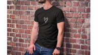 Erkek Kısa Kol Yazlık Tişört Bisiklet Yaka Baskılı Oversize T-Shirt - Siyah