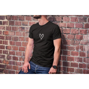 Erkek Kısa Kol Yazlık Tişört Bisiklet Yaka Baskılı Oversize T-Shirt - Siyah