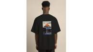 Erkek Kısa Kol Yazlık Tişört Bisiklet Yaka Baskılı Oversize T-Shirt - Siyah Erkek Kısa Kol Yazlık Tişört Bisiklet Yaka Baskılı Oversize T-Shirt - Siyah