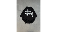 kadın Bisiklet Yaka Baskılı Oversize Kısa kol T-Shirt - Siyah kadın Bisiklet Yaka Baskılı Oversize Kısa kol T-Shirt - Siyah