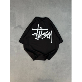 kadın Bisiklet Yaka Baskılı Oversize  Kısa kol T-Shirt - Siyah