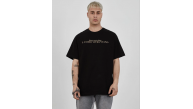 ERKEK Bisiklet Yaka Tişort Baskılı Oversize kısa kol T-Shirt - Siyah