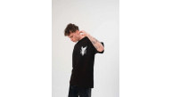 Erkek Kısa Kol Yazlık Tişört Bisiklet Yaka Baskılı Oversize T-Shirt - Siyah Erkek Kısa Kol Yazlık Tişört Bisiklet Yaka Baskılı Oversize T-Shirt - Siyah