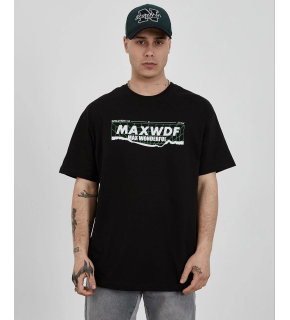 Erkek Kısa Kol Yazlık Tişört Bisiklet Yaka Baskılı Oversize T-Shirt - Siyah