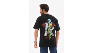 Erkek Baskılı T-Shirt Kısa Kol Bisiklet Yaka Regular Fit Rahat Kalıp Tişört -  Siyah
