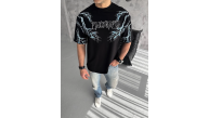 ERKEK Bisiklet Yaka Yıldırım Baskılı Kısa kol T-Shirt-Siyah ERKEK Bisiklet Yaka Yıldırım Baskılı Kısa kol T-Shirt-Siyah