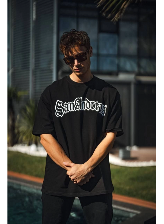 Erkek Tişort Bisiklet Yaka Baskılı Kısa kol T-Shirt - Siyah Erkek Tişort Bisiklet Yaka Baskılı Kısa kol T-Shirt - Siyah