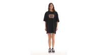 Kadın Baskılı T-Shirt Kısa Kol Bisiklet Yaka Oversize Rahat Kalıp Tişört - Siyah Kadın Baskılı T-Shirt Kısa Kol Bisiklet Yaka Oversize Rahat Kalıp Tişört - Siyah