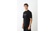 Erkek Kısa Kol Yazlık Tişört Bisiklet Yaka Baskılı Oversize T-Shirt - Siyah Erkek Kısa Kol Yazlık Tişört Bisiklet Yaka Baskılı Oversize T-Shirt - Siyah