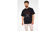 Erkek Kısa Kol Tişört Bisiklet Yaka Yeni Yıl Baskılı T-Shirt - Siyah Erkek Kısa Kol Tişört Bisiklet Yaka Yeni Yıl Baskılı T-Shirt - Siyah