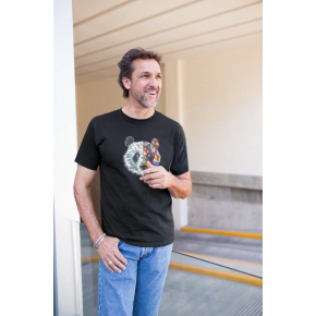 Erkek Kısa Kol Yazlık Tişört Bisiklet Yaka Baskılı Oversize T-Shirt - Siyah