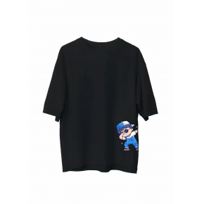 Erkek Baskılı T-Shirt Kısa Kol Bisiklet Yaka Regular Fit Rahat Kalıp Günlük Tişört - Siyah