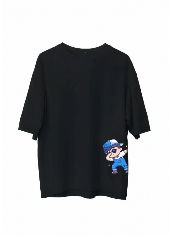 Erkek Baskılı T-Shirt Kısa Kol Bisiklet Yaka Regular Fit Rahat Kalıp Günlük Tişört - Siyah Erkek Baskılı T-Shirt Kısa Kol Bisiklet Yaka Regular Fit Rahat Kalıp Günlük Tişört - Siyah