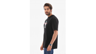 Erkek Baskılı T-Shirt Kısa Kol Bisiklet Yaka Regular Fit Rahat Kalıp Tişört -  Siyah