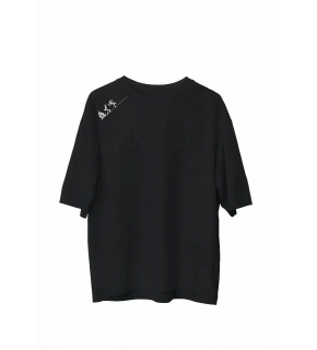 Erkek Baskılı T-Shirt Kısa Kol Bisiklet Yaka Regular Fit Rahat Kalıp Günlük Tişört - Siyah