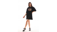 Kadın Baskılı T-Shirt Kısa Kol Bisiklet Yaka Oversize Rahat Kalıp Tişört - Siyah Kadın Baskılı T-Shirt Kısa Kol Bisiklet Yaka Oversize Rahat Kalıp Tişört - Siyah