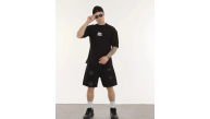 Erkek Kısa Kol Yazlık Tişört Bisiklet Yaka Baskılı Oversize T-Shirt - Siyah Erkek Kısa Kol Yazlık Tişört Bisiklet Yaka Baskılı Oversize T-Shirt - Siyah