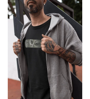 Erkek Kısa Kol Yazlık Tişört Bisiklet Yaka Baskılı Oversize T-Shirt - Siyah