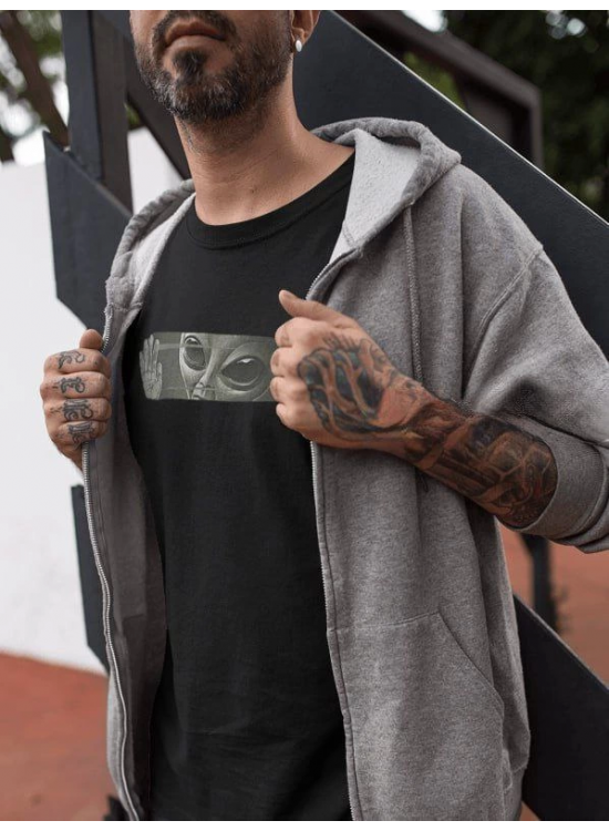 Erkek Kısa Kol Yazlık Tişört Bisiklet Yaka Baskılı Oversize T-Shirt - Siyah Erkek Kısa Kol Yazlık Tişört Bisiklet Yaka Baskılı Oversize T-Shirt - Siyah