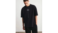 Erkek Kısa Kol Yazlık Tişört Bisiklet Yaka Baskılı Oversize T-Shirt - Siyah Erkek Kısa Kol Yazlık Tişört Bisiklet Yaka Baskılı Oversize T-Shirt - Siyah