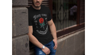 Erkek Tişort Bisiklet Yaka Baskılı Kısa kol T-Shirt - Siyah