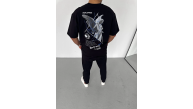 Erkek Baskılı T-Shirt Kısa Kol Bisiklet Yaka Regular Fit Rahat Kalıp Günlük Tişört - Siyah Erkek Baskılı T-Shirt Kısa Kol Bisiklet Yaka Regular Fit Rahat Kalıp Günlük Tişört - Siyah
