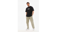 Erkek Kısa Kol Yazlık Tişört Bisiklet Yaka Baskılı Oversize T-Shirt - Siyah Erkek Kısa Kol Yazlık Tişört Bisiklet Yaka Baskılı Oversize T-Shirt - Siyah