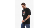 Erkek Baskılı T-Shirt Kısa Kol Bisiklet Yaka Regular Fit Rahat Kalıp Tişört -  Siyah