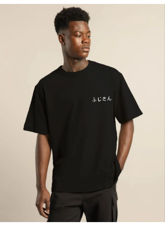 Erkek Kısa Kol Yazlık Tişört Bisiklet Yaka Baskılı Oversize T-Shirt - Siyah Erkek Kısa Kol Yazlık Tişört Bisiklet Yaka Baskılı Oversize T-Shirt - Siyah