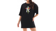 Kadın Baskılı T-Shirt Kısa Kol Bisiklet Yaka Regular Fit Rahat Kalıp Günlük Tişört -Siyah Kadın Baskılı T-Shirt Kısa Kol Bisiklet Yaka Regular Fit Rahat Kalıp Günlük Tişört -Siyah