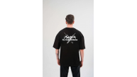 Erkek Kısa Kol Tişört Bisiklet Yaka YONCA Baskılı Oversize T-Shirt - Siyah Erkek Kısa Kol Tişört Bisiklet Yaka YONCA Baskılı Oversize T-Shirt - Siyah