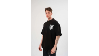Erkek Kısa Kol Yazlık Tişört Bisiklet Yaka Baskılı Oversize T-Shirt - Siyah Erkek Kısa Kol Yazlık Tişört Bisiklet Yaka Baskılı Oversize T-Shirt - Siyah