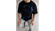 Erkek Kısa Kol Yazlık Tişört Bisiklet Yaka Baskılı Oversize T-Shirt - Siyah Erkek Kısa Kol Yazlık Tişört Bisiklet Yaka Baskılı Oversize T-Shirt - Siyah