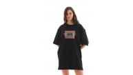 Kadın Baskılı T-Shirt Kısa Kol Bisiklet Yaka Oversize Rahat Kalıp Tişört - Siyah Kadın Baskılı T-Shirt Kısa Kol Bisiklet Yaka Oversize Rahat Kalıp Tişört - Siyah