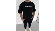 Erkek Baskılı T-Shirt Kısa Kol Bisiklet Yaka Regular Fit Rahat Kalıp Günlük Tişört - Siyah Erkek Baskılı T-Shirt Kısa Kol Bisiklet Yaka Regular Fit Rahat Kalıp Günlük Tişört - Siyah