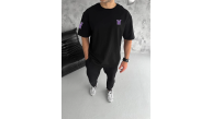 Erkek Kısa Kol Tişört Bisiklet Yaka W Wildone Baskılı T-Shirt - Siyah Erkek Kısa Kol Tişört Bisiklet Yaka W Wildone Baskılı T-Shirt - Siyah