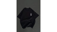 Kadın Baskılı T-Shirt Kısa Kol Bisiklet Yaka Oversize Rahat Kalıp Günlük Tişört - Siyah Kadın Baskılı T-Shirt Kısa Kol Bisiklet Yaka Oversize Rahat Kalıp Günlük Tişört - Siyah