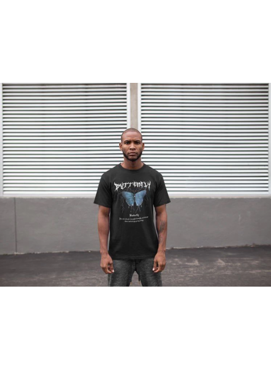 Erkek Kısa Kol Yazlık Tişört Bisiklet Yaka Baskılı Oversize T-Shirt - Siyah Erkek Kısa Kol Yazlık Tişört Bisiklet Yaka Baskılı Oversize T-Shirt - Siyah