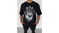 Erkek Baskılı T-Shirt Kısa Kol Bisiklet Yaka Regular Fit Rahat Kalıp Günlük Tişört - Siyah Erkek Baskılı T-Shirt Kısa Kol Bisiklet Yaka Regular Fit Rahat Kalıp Günlük Tişört - Siyah