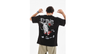 Erkek Kısa Kol Yazlık Tişört Bisiklet Yaka Baskılı Oversize T-Shirt - Siyah Erkek Kısa Kol Yazlık Tişört Bisiklet Yaka Baskılı Oversize T-Shirt - Siyah