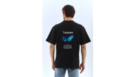 Erkek Kısa Kol Yazlık Tişört Bisiklet Yaka KELEBEK Baskılı T-Shirt - Siyah Erkek Kısa Kol Yazlık Tişört Bisiklet Yaka KELEBEK Baskılı T-Shirt - Siyah