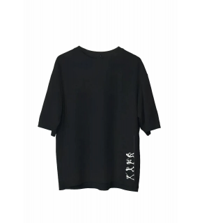 Erkek Baskılı T-Shirt Kısa Kol Bisiklet Yaka Regular Fit Rahat Kalıp Günlük Tişört - Siyah