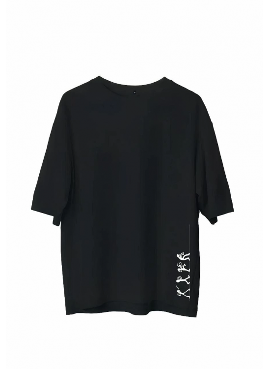 Erkek Baskılı T-Shirt Kısa Kol Bisiklet Yaka Regular Fit Rahat Kalıp Günlük Tişört - Siyah Erkek Baskılı T-Shirt Kısa Kol Bisiklet Yaka Regular Fit Rahat Kalıp Günlük Tişört - Siyah
